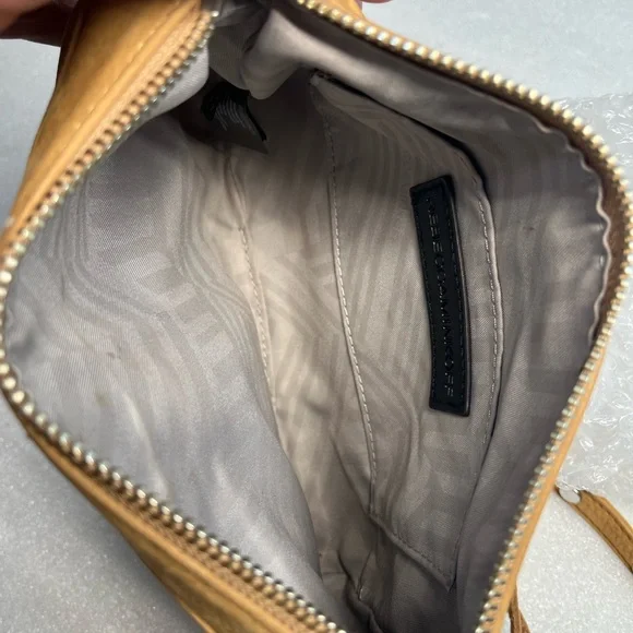 Rebecca Minkoff Mini M.A.C.Camel Suede & Leather Crossbody Bag w/a chain strap - Picture 10 of 12